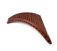 22-Pipe Handmade Bamboo Pan Flute - C Key Panflute, Easy to Learn Traditional Andean & Peruvian Style, China Traditional Musical Instrument Portable & Exquisite Brown, Ideal for Beginners