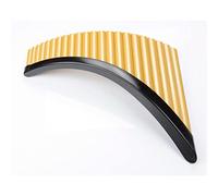 22 Pipes Panpipes G Key Tunable ABS Plastic Base Panflute Professional Pan Pipe Musical Instrument Chinese Pan Pipes (Color : Golden Left hand)