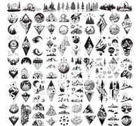 22 Sheets Mountain Temporary Tattoos Stickers