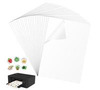 22 Sheets White Glossy Premium Waterproof Printable Vinyl Sticker Paper, Self-Adhesive Vinyl Labels for Inkjet Printers, A4 Size