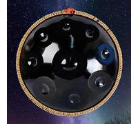 22" Steel Handpan Drum D Minor 10-Note Percuss Instrument for Adults & Kids, 432Hz Harmonic Sound, Includes Carry Case & Mallets - Ideal for Music Therapy & Relaxat