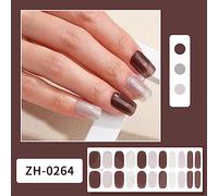 22 Sticker Semi Cured Gel Polish Strips Gel Full Wraps Strips Gel Stickers LED Lamp Required Wrap