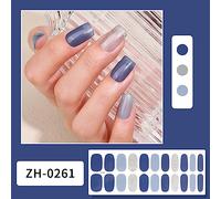 22 Sticker Semi Cured Gel Polish Strips Gel Full Wraps Strips Gel Stickers LED Lamp Required Wrap
