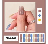 22 Sticker Semi Cured Gel Polish Strips Gel Full Wraps Strips Gel Stickers LED Lamp Required Wrap