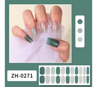 22 Sticker Semi Cured Gel Polish Strips Gel Full Wraps Strips Gel Stickers LED Lamp Required Wrap