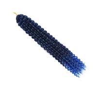 22 Strands Synthetic Hair Extensions 18 Inch Boho Dirty Braid wig for Women Men(6 pcs) Wear and Go(1BTBLUE2#)