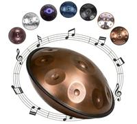 22" Tamburo Handpan Steel in D Minor - 9/10/12 Notes 432Hz/440Hz Tongue Drum for Adults Beginners Mtat Yoga Sound Healing Sound Therapy (d 440Hz/12 Notes)