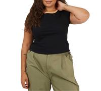 (22 UK, Black/Camel) Brave Soul Womens/Ladies Ringer Crew Neck Plus T-Shirt