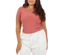 (22 UK, Clay) Brave Soul Womens/Ladies Scoop Neck Plus Slim T-Shirt