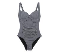 (22 UK, Navy/White) Regatta Womens/Ladies Stripe Seersucker Tummy Control One Piece Swimsuit