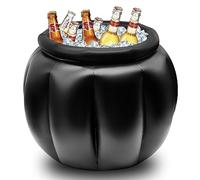 22 x 18 Inches Giant Black Inflatable Cauldron Kettle Halloween Drink Cooler, Large Blow Up Witch Cauldron Pot of Gold Candy Bucket Beverage Holder for Trick or Treat St Patrick's Day Party Supplies