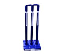 22 Yards Pro ND Sports Wicket Stumps with Bail - Durable, Lightweight & Portable Cricket Set for All Surfaces | Indoor & Outdoor Use | Includes Mesh Carry Bag (Blue, Senior (Full Size) - Pack 1)