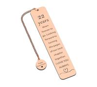 22 Year Anniversary Copper Gifts for Him/Her, 22th Wedding Anniversary for Wife Husband - Copper Anniversary Bookmark for Women Men Couple