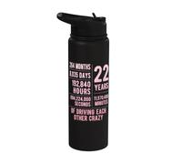 22 Years Married Funny 22nd Wedding Anniversary Stainless Steel Insulated Water Bottle
