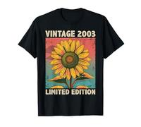 22 Years Old Gift Vintage 2003 Sunflower Lover 22nd Birthday T-Shirt