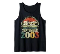 22 Years Old Vintage September 2003 Retro 22nd Birthday Men Tank Top