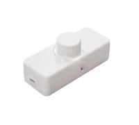 220-240V Inline Dimmer Switch with Silent Rotary On/Off Knob, 3-100W Trailing For Edge Phase-Cut for Dimmable LED, Incandescent, Halogen Bulbs, Blackbabominimer