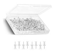 220 Clear Push Pins with Storage Box for Noticeboards, Corkboards, and Pinboards White Push Pins, Transparent Pinboard Pins Drawing Pins for Notice Boards, Cork Boards and Pin Boards Bulletin Boards