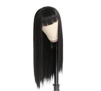 220% Density Natural Color 3x1 Middle Part Lace Wig Straight Human Hair Wigs with Bangs Beautiful(22inches)