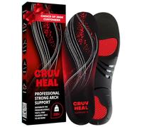 {220+lbs} Plantar Fasciitis Strong Arch Support Insoles Inserts Men Women - Flat Feet - Orthotic Insoles High Arch for Arch Pain - Boot Work Shoe Insole - Heavy Duty Support Pain Relief {M, Black}