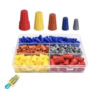 220 Pcs Wire Nuts Connectors Spring Insert Twist Caps for Fast and Secure Electrical Cable Connections in DIY and Home Wiring Assorted Colours