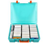 2200+ card storage box for trading cards, deck boxes with dividers for Cards Against Humanity C.A.H/for Magic The Gathering MTG/for TCG YuGiOh Sports Card & Expansions (Cyan)