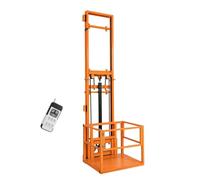 2200lbs Wall-Mounted Hydraulic Freight Elevator, 6.5ft-32ft Vertical Hoist With Anti-Collision Safety System, Heavy-Duty C-Channel Steel Cargo Lift For Garage, Mezzanine & Warehouse(26FT/8M Height)