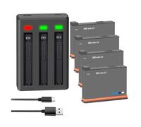 2200mAh Battery，Compatible For Insta360，For ONE X3 Rechargeable Battery + LED Charger Action Camera Battery(4BatteryWithCharger)
