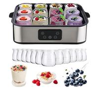 2200ml Probiotic Yogurt Maker, Automatic Yogurt Maker with 12 Glass Jars, Adjustable Temp, Timer Electric Yogurt Machine with LED Display Yoghurt Makers for Homemade Organic Yogurt