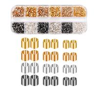 2200pcs Crimp Tubes Kit, 4 Colors Crimping Beads 1.5mm 2mm 2.5mm Tube Beads Crimping Tubes for DIY Earring Necklace Pendant Jewelry Making