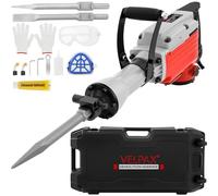 2200W 45J Demolition Hammer,2800 BPM Jackhammer,with 2 Replaceable Chisels,360°Anti-Vibration Rotary Handle,Electric Chisel for Concrete Breaking and Heavy-Duty Work