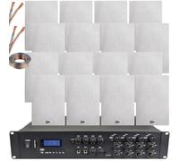 2200W Bluetooth Sound System & 16x 140W In Wall Speakers - 8 Zone Multi Room Amp
