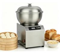 2200W Commercial Electric Dough Mixer 5kg/8kg Electric Kneading Machine | Stainless Steel Vertical Mixer Dough Kneader, with Detachable Bowl, Dual Rotation, 30-Minute Timer(Without heating,5kg)