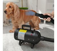 PawHut 2200W Dog Hair Dryer with Adjustable Temperature & Velocity - Black - Steel, ABS, PU - 1
