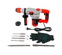 2200w Electric Demolition Hammer | Heavy Duty Jack Hammer with Anti-Vibration Handle, Point & Flat Chisels, Ideal for Concrete Breaking & Renovation, Includes Carry Case