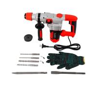 2200W Electric Demolition Hammer - Heavy Duty Jack Hammer with Point & Flat Chisel, Carry Case, Anti-Vibration Handle for Concrete Breaking and Renovation