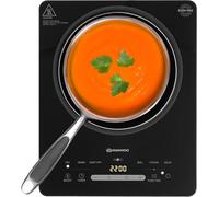 Daewoo Single Induction Hob, 2200W Portable Electric Cooktop with 6 Cooking Presets, Digital LED Touch Controls, 3-Hour Timer, Boost Function, for Steel & Cast Iron Cookware, Black