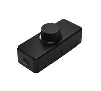 220240V Inline Dimmer Switch with Rotary ON/OFF Knob Control for Safe and Silent Dimming Compatible with 50W Dimmable and 100W Bulbs (black)