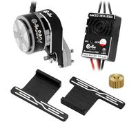 2204 2400KV Brushless Outrunner Motor with Transmission & 30A Brushless ESC Electric Speed Controller and RC Side Pedal Plates for Axial SCX24 1/24 Remote Control Car Crawler Truck (Titanium)