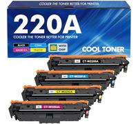 220A 220X Toner Compatible for HP 220A Toner Color Laserjet Pro MFP 4302dw 4302fdw 4202dw 4202dn 4302fdn Black Cyan Yellow Magenta, W2200A W2201A W2202A W2203A With Chip 4PK