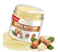 220g Organic Shea Butter, Pure Raw Unrefined Whipped Shea Butter Lip Balm Body Butter Moisturiser Cream Lotion for All Skin Face Hair Type, 7.8 OZ
