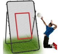 220L x 122W cm Volleyball Rebounder Net, Adjustable Volleyball Training Equipment with Strike Zone, Indoor Outdoor Rebounder Hitting Serving Passing Spike Practice for Soccer Baseball Tennis, Black