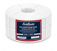 220M TRADE COILS EVERLASTO WHITE POLYPROPYLENE POLY ROPE 6MM 8MM 10MM 12MM 14MM (6MM)