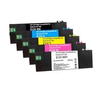 220ML Refillable Ink Cartridge Compatible With Roland LEF Series LEF-20 LEF-10 LEF-12 LEF-300 And LEC Series LEC-330 LEC-300 LEC540 ECO EUV EUV2 EUV3 EUV4 EUV5 Empty Cartridge(5pcs(BK C M Y WT))