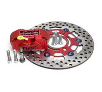 220mm Brake 70mm Disc Rotor 3 Hole Caliper Set Rpm 4 Piston Brake Caliper Radil Mounting compatible with Yamaha Aerox Nitro Bws Jog Ebike red with red