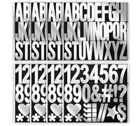 220pcs 8 Sheets Capital Letter and Number Stickers, 3 Inch Self Adhesive Vinyl Alphabet Stickers Waterproof Stick on Letters and Numbers Decals for Craft Scrapbook Poster Window (Silver)
