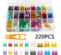 220pcs Car Blade Fuses Mini Flat Fuses Assortment 5-30A Flat Fuse Set Auto Fuse Car Accessories