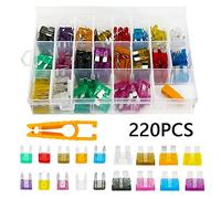 220pcs Car Blade Fuses Mini Flat Fuses Assortment 5-30A Flat Fuse Set Auto Fuse Car Accessories Protected circuits