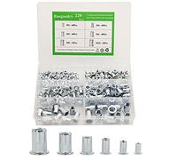 220Pcs Rivet Nut Assort Set Flat Head Threaded Rivetnut Insert Nutserts Assortment Kit - M3 M4 M5 M6 M8 M10