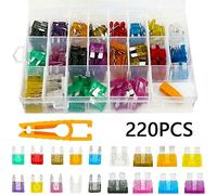 220Pcs /Set Assorted Car Fuses Auto Truck SUV Fuses Mini Standard Blade Fuse Kits with Clip 2 35A Auto Replacement Parts Protected circuits